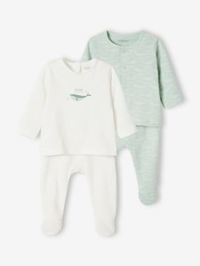 Baby-Pyjamas & Sleepsuits-Pack of 2 Jersey Knit Pyjamas for Babies