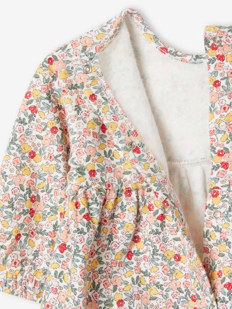 Ensemble bébé fille 3 pièces robe cardigan bandeau bleu grisé+corail+vieux rose - vertbaudet enfant 