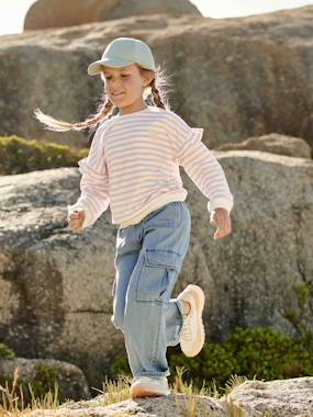 -Cargo Jeans Loose Fit, Pull-Ons, for Girls