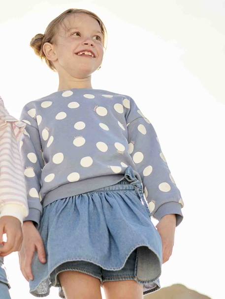 Jupe-short en denim léger fille stone - vertbaudet enfant 