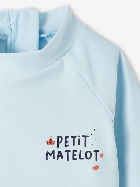 UV Protection Little Sailor Swim T-Shirt for Boys sky blue - vertbaudet enfant 