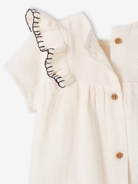 Cotton Gauze Dress for Newborn Babies ecru - vertbaudet enfant 