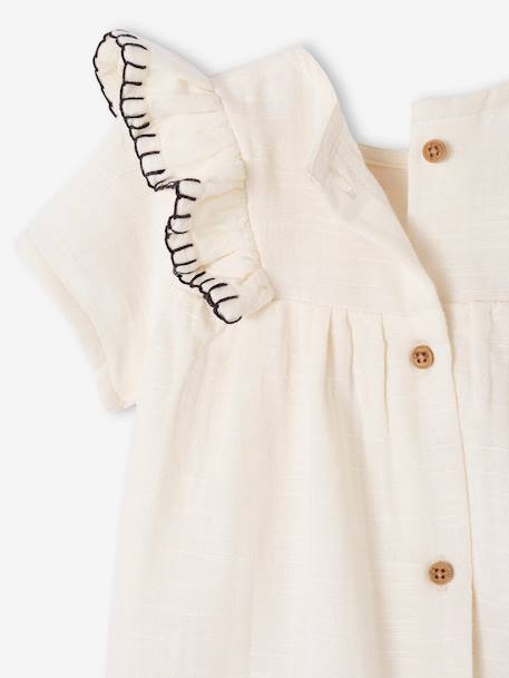 Robe en gaze de coton naissance écru - vertbaudet enfant 