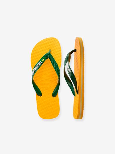 Tongs enfant Brasil Logo jaune+pêche - vertbaudet enfant 