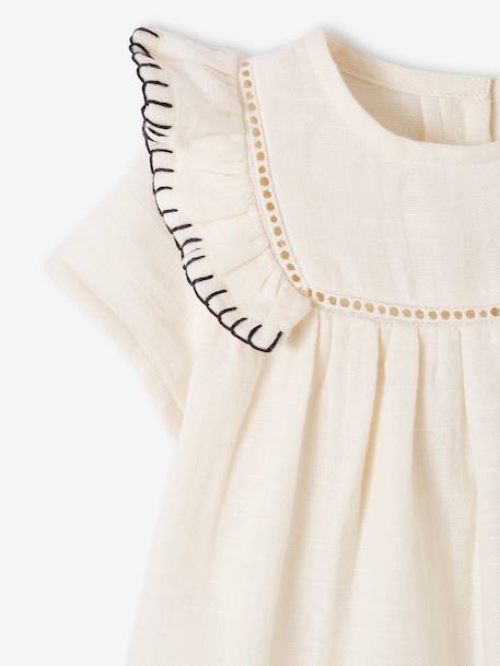 Robe en gaze de coton naissance écru - vertbaudet enfant 