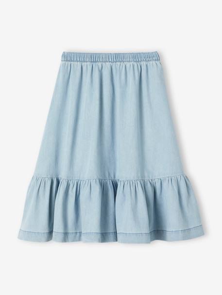 Ruffled Skirt in Lightweight Denim, for Girls double stone - vertbaudet enfant 
