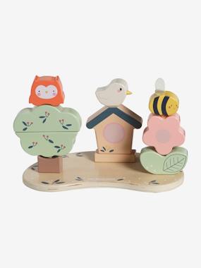 Toys-Baby & Pre-School Toys-Early Learning & Sensory Toys-Board in FSC® Wood with Stackable Shapes, Giverny