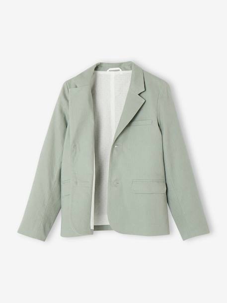 Veste garçon cérémonie en coton/lin beige+beige clair+bleu+marine foncé+vert sauge - vertbaudet enfant 