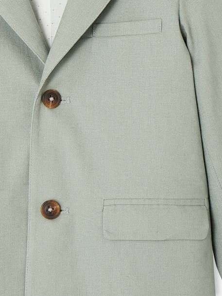 Veste garçon cérémonie en coton/lin beige+beige clair+bleu+marine foncé+vert sauge - vertbaudet enfant 