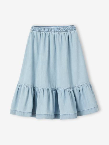 Ruffled Skirt in Lightweight Denim, for Girls double stone - vertbaudet enfant 