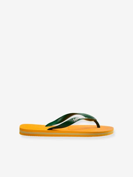 Tongs enfant Brasil Logo jaune+pêche - vertbaudet enfant 