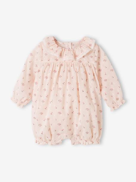 Floral Long Sleeve Romper for Newborn Babies pale pink - vertbaudet enfant 