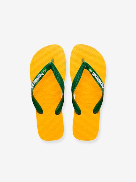 Tongs enfant Brasil Logo jaune+pêche - vertbaudet enfant 