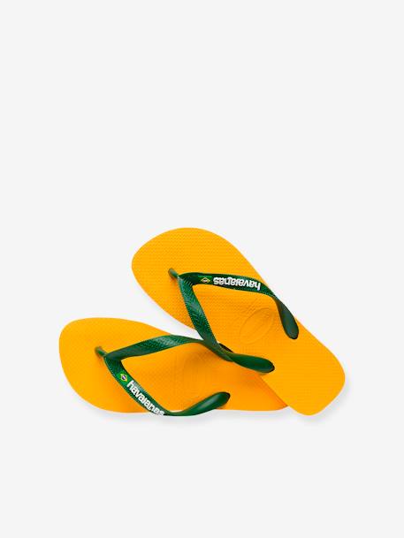 Tongs enfant Brasil Logo jaune+pêche - vertbaudet enfant 
