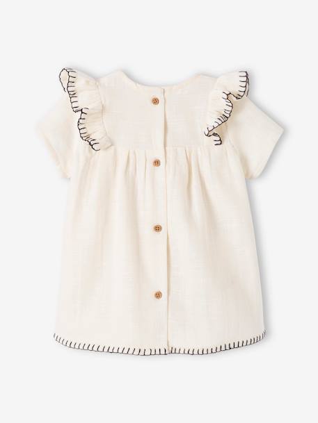 Robe en gaze de coton naissance écru - vertbaudet enfant 