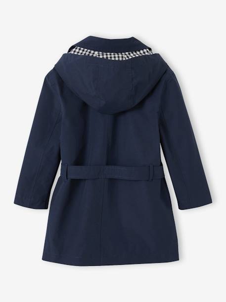 Trench fille avec capuche amovible marine - vertbaudet enfant 