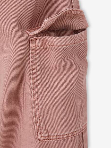 Pantalon cargo fluide fille sable+vieux rose - vertbaudet enfant 