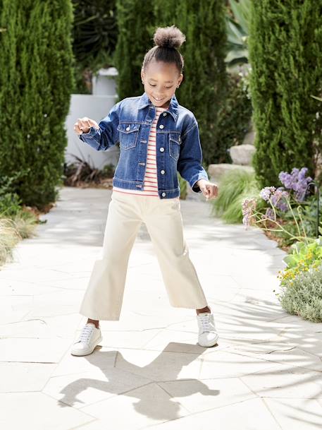 Veste en jean personnalisable fille bleu jean - vertbaudet enfant 