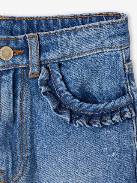 Jean fille droit MorphologiK tour de hanches Medium bleu foncé+stone - vertbaudet enfant 