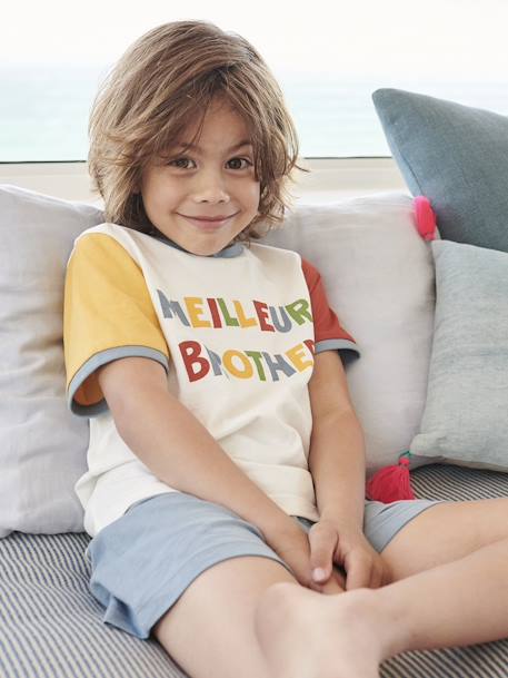 Pyjamas for Boys, 'Meilleur Brother' sky blue - vertbaudet enfant 