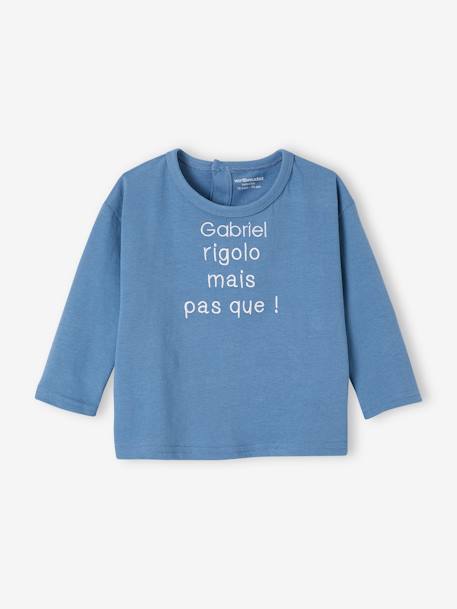 T-Shirt in Organic Cotton for Babies blue+ecru - vertbaudet enfant 