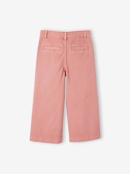 Wide Cropped Trousers for Girls ecru+rose - vertbaudet enfant 