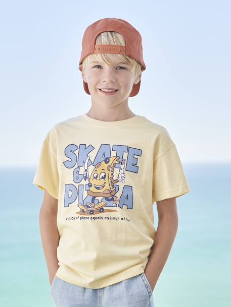 T-shirt motif mascotte garçon jaune+lavande - vertbaudet enfant 