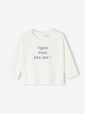 T-shirt message brodé personnalisable bébé en coton biologique  - vertbaudet enfant