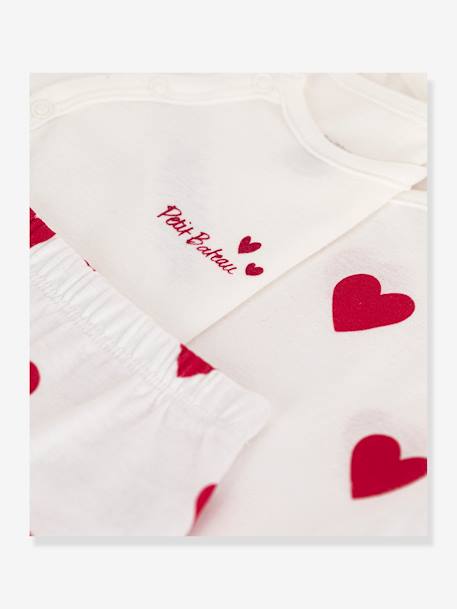 Ensemble 3 pièces imprimé coeur bébé PETIT BATEAU blanc - vertbaudet enfant 