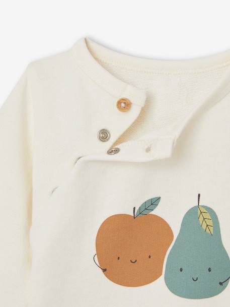 Fruit Sweatshirt Open on the Front for Newborn ecru - vertbaudet enfant 