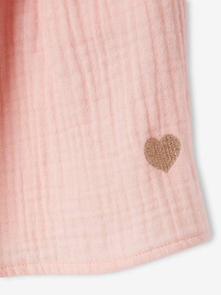 Jupe fille en gaze de coton beige+bleu grisé+rose+vert sauge+vieux rose+violet - vertbaudet enfant 