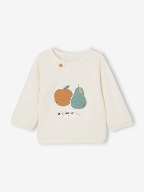 Fruit Sweatshirt Open on the Front for Newborn  - vertbaudet enfant