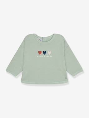Hearts Sweatshirt for Girls, by PETIT BATEAU  - vertbaudet enfant