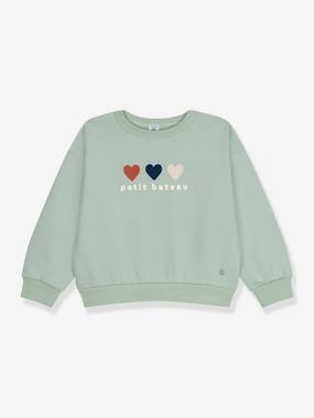 Girls-Hearts Sweatshirt for Girls by PETIT BATEAU