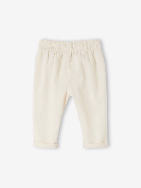 Lightweight Trousers in Linen & Cotton, for Babies pearly grey+sage green - vertbaudet enfant 