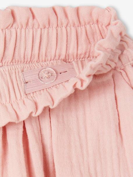 Jupe fille en gaze de coton beige+bleu grisé+rose+vert sauge+vieux rose+violet - vertbaudet enfant 