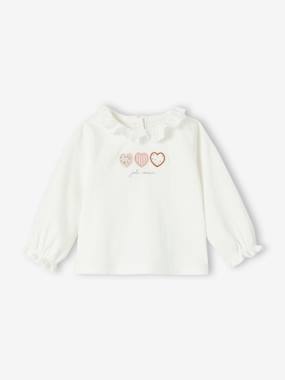 -T-shirt col en broderie anglaise naissance