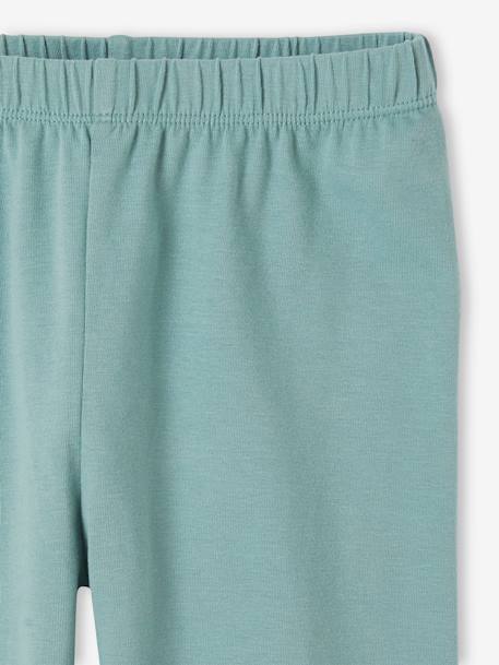 Lot de 2 leggings fille mi-mollets gris chiné+mauve+vert émeraude - vertbaudet enfant 