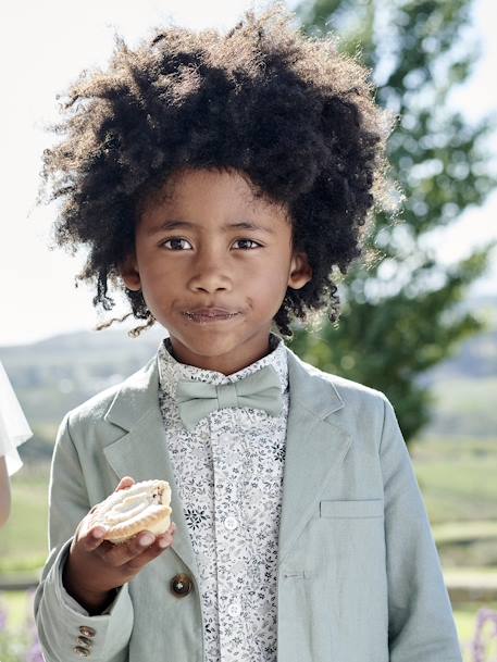 Veste garçon cérémonie en coton/lin beige+beige clair+bleu+marine foncé+vert sauge - vertbaudet enfant 