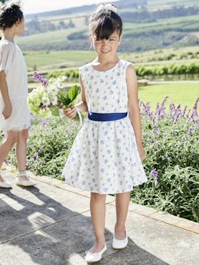 Occasion Wear Dress with Floral Print, for Girls  - vertbaudet enfant