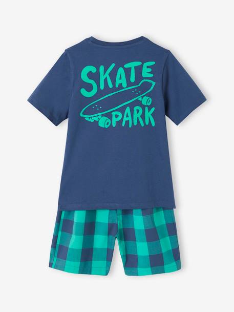 Skateboarding Short Pyjamas for Boys ocean blue - vertbaudet enfant 