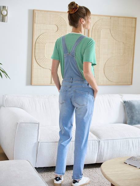 Salopette en jean coupe mom grossesse et allaitement double stone - vertbaudet enfant 