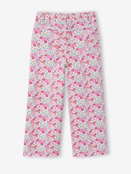Wide Floral Trousers for Girls rose - vertbaudet enfant 