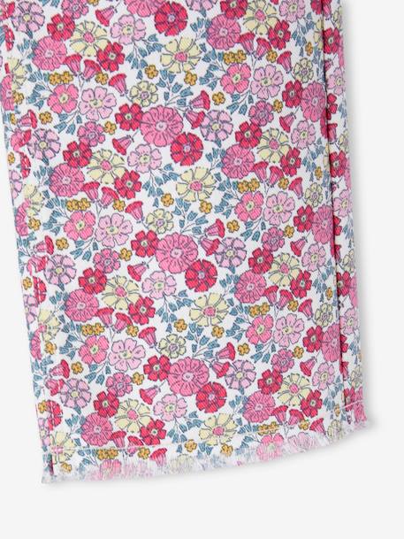 Wide Floral Trousers for Girls rose - vertbaudet enfant 