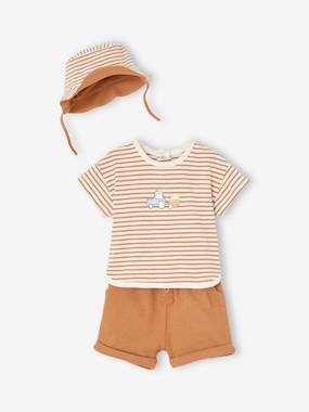 -3-Piece Combo: T-Shirt, Shorts & Matching Hat for Newborn Babies