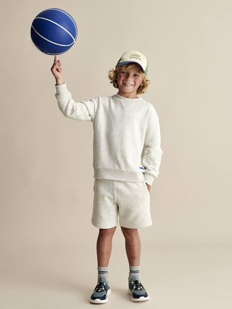 Sweatshirt & Shorts Sports Combo for Boys aqua green+marl white - vertbaudet enfant 