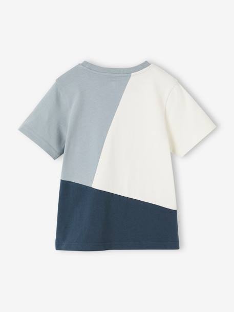 Colourblock Sports T-Shirt for Boys aqua green+marl grey - vertbaudet enfant 