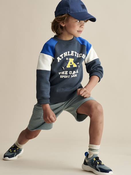 Colourblock Sports Sweatshirt for Boys navy blue - vertbaudet enfant 