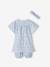 Ensemble en seersucker robe + short + bandeau bébé rayé bleu - vertbaudet enfant 