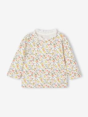 Floral Sweatshirt with Lace Collar for Newborn Babies  - vertbaudet enfant
